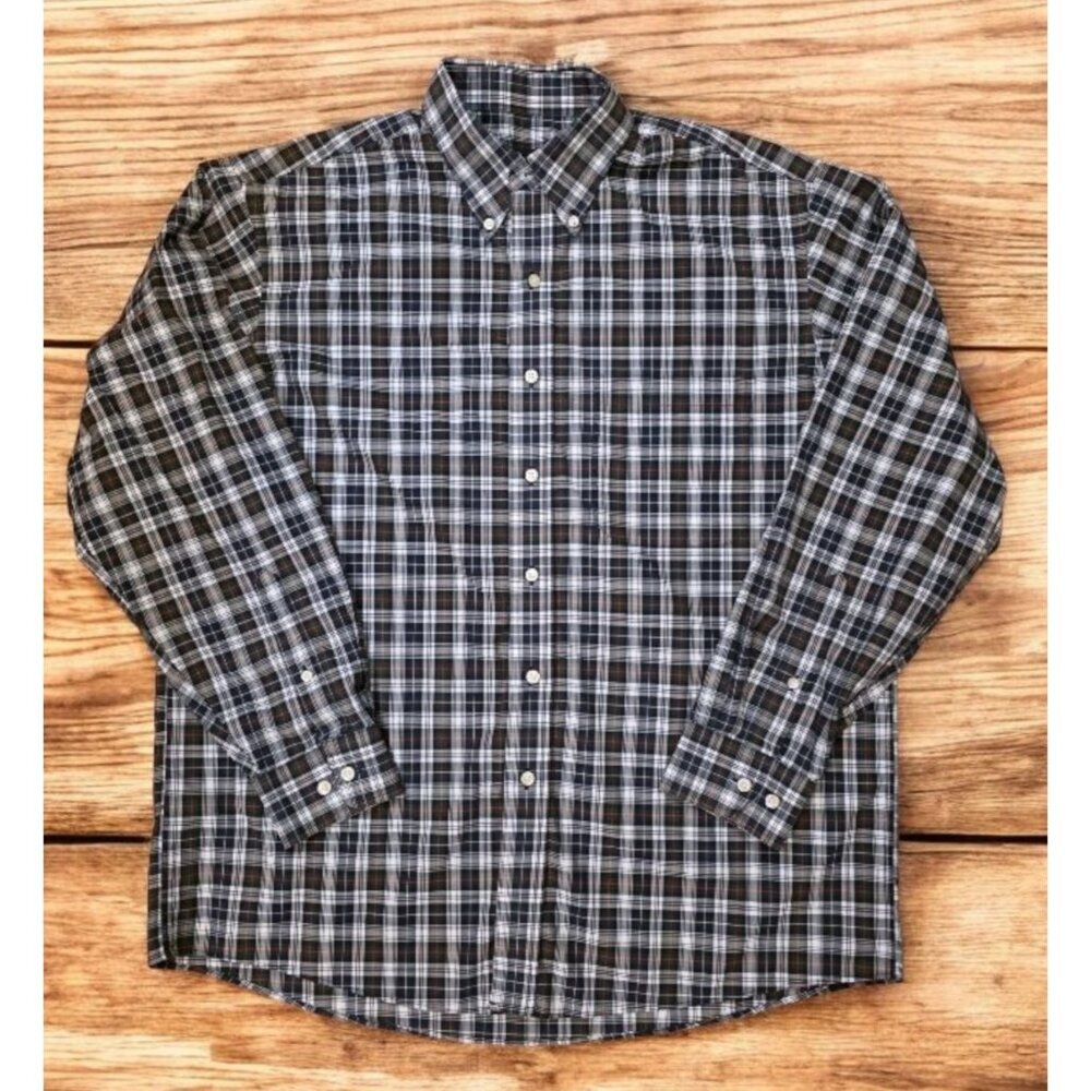 Jos A Bank Button up Mens L Long Sleeves Cotton Multicolor Travelers Collection